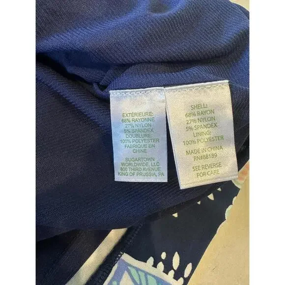 Lilly Pulitzer Laurent Dress High Tide Navy Holy Flockamolie Women’s size 2 - Picture 8 of 13